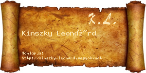 Kinszky Leonárd névjegykártya