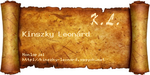 Kinszky Leonárd névjegykártya