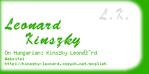 leonard kinszky business card